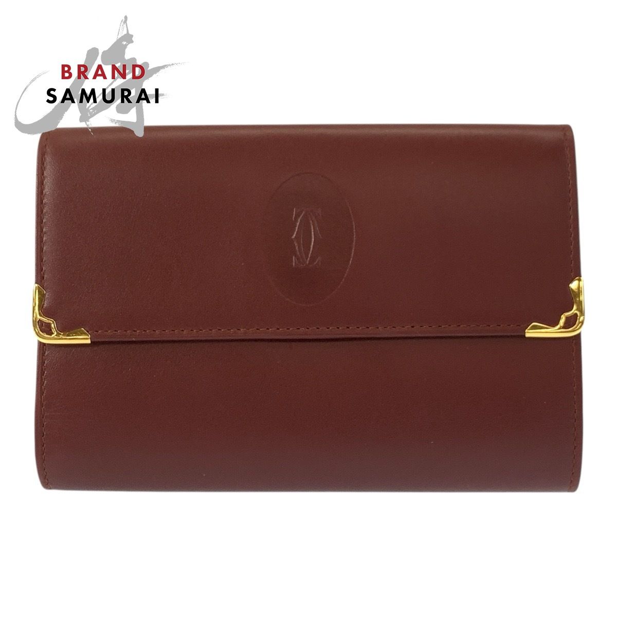 美品 CARTIER カルティエ マストライン ボルドー ゴールド金具 レザー