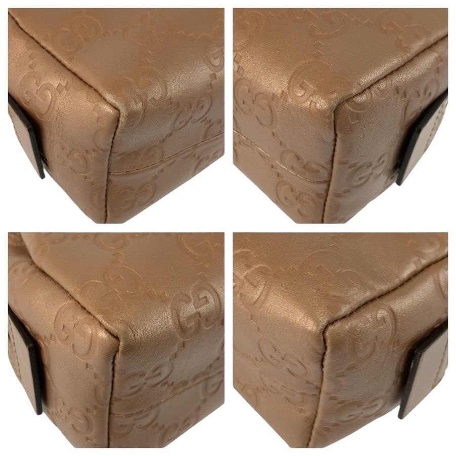 美品 GUCCI グッチ グッチシマ メタリックピンク ピンクベージュ