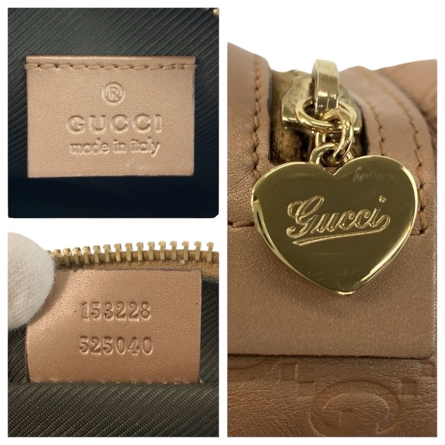 美品 GUCCI グッチ グッチシマ メタリックピンク ピンクベージュ