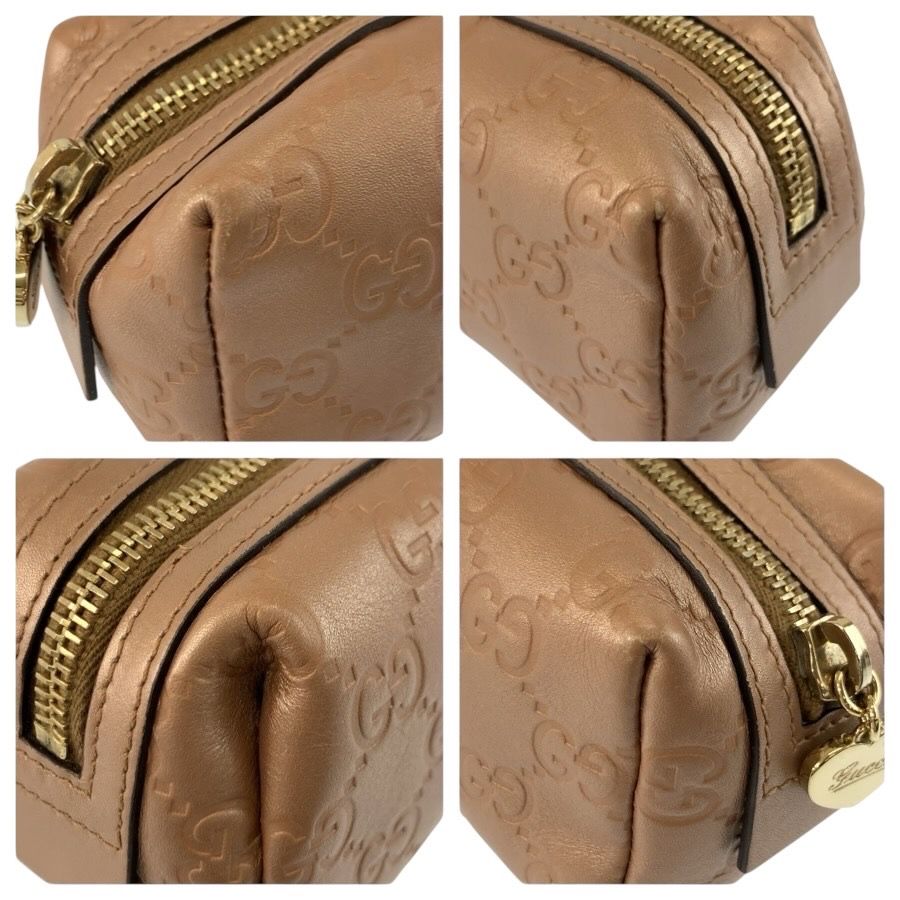 美品 GUCCI グッチ グッチシマ メタリックピンク ピンクベージュ