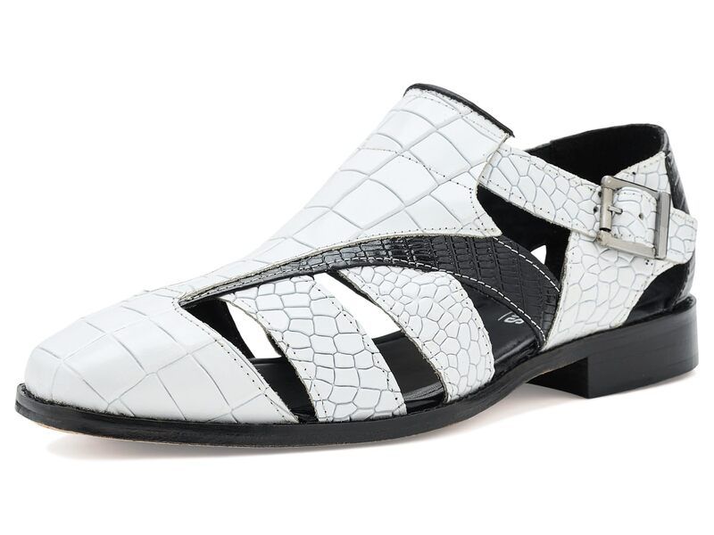 ステイシーアダムス メンズ シューズ サンダル Stacy Adams Calandro City Sandal BlackWhite ホワイト