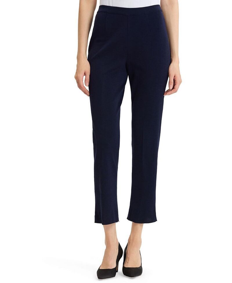 ミンウォン レディース ボトムス カジュアルパンツ ストレート プラスサイズ アンクル ニット Ming Wang Plus Knit Straight Leg Ankle Pants Indigo