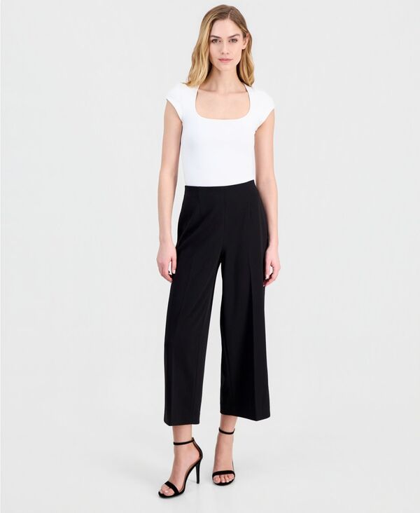 アンクライン レディース ボトムス カジュアルパンツ プチ クロップド Anne Klein Womens HighRise Cropped WideLeg Pants Regular Petite