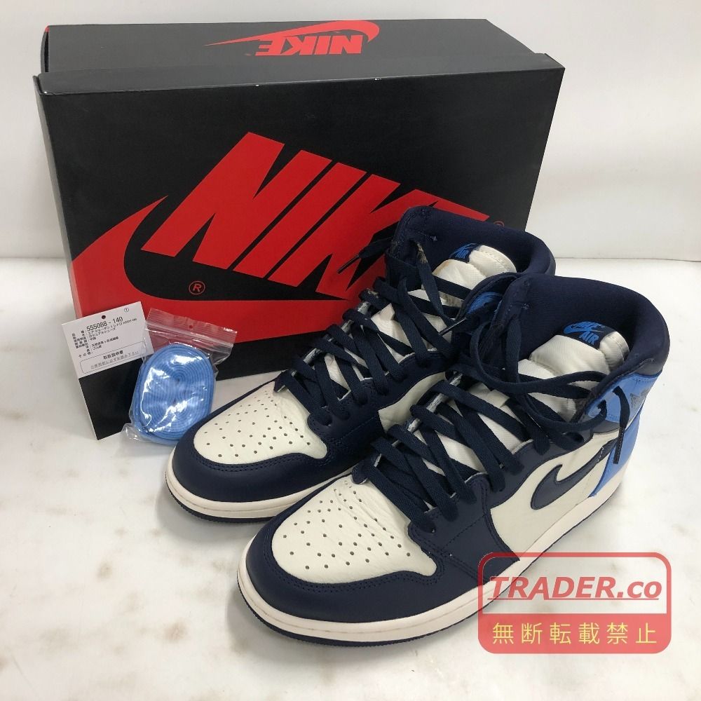 02w26379 ナイキ NIKE AIR JORDAN 1 RETRO HIGH OG ホワイト 29.0cm 中国製 メンズ 箱・タグ・替え紐あり スニーカー 555088-140 【中古品】