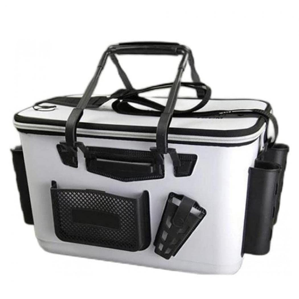 【新品】[JIMSHUINIO] バッカン 釣り バケツ タックルボックス ロッドホルダー付き タックルバック 釣りボックス EVA製水桶 大容量 多機能 プライヤーホルダー付き 収納コンテナ アウトドア (50x28x28cm) 4b7dce58