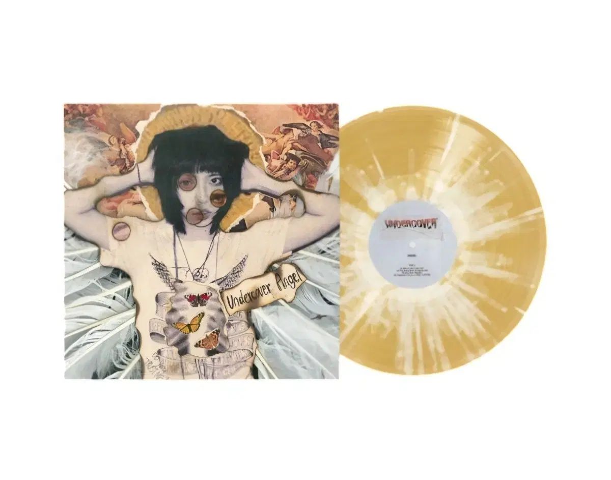 渦巻き模様の 正規 1 家 覆面 天使 LP GOLD ＆ ホワイド 飛び散る
