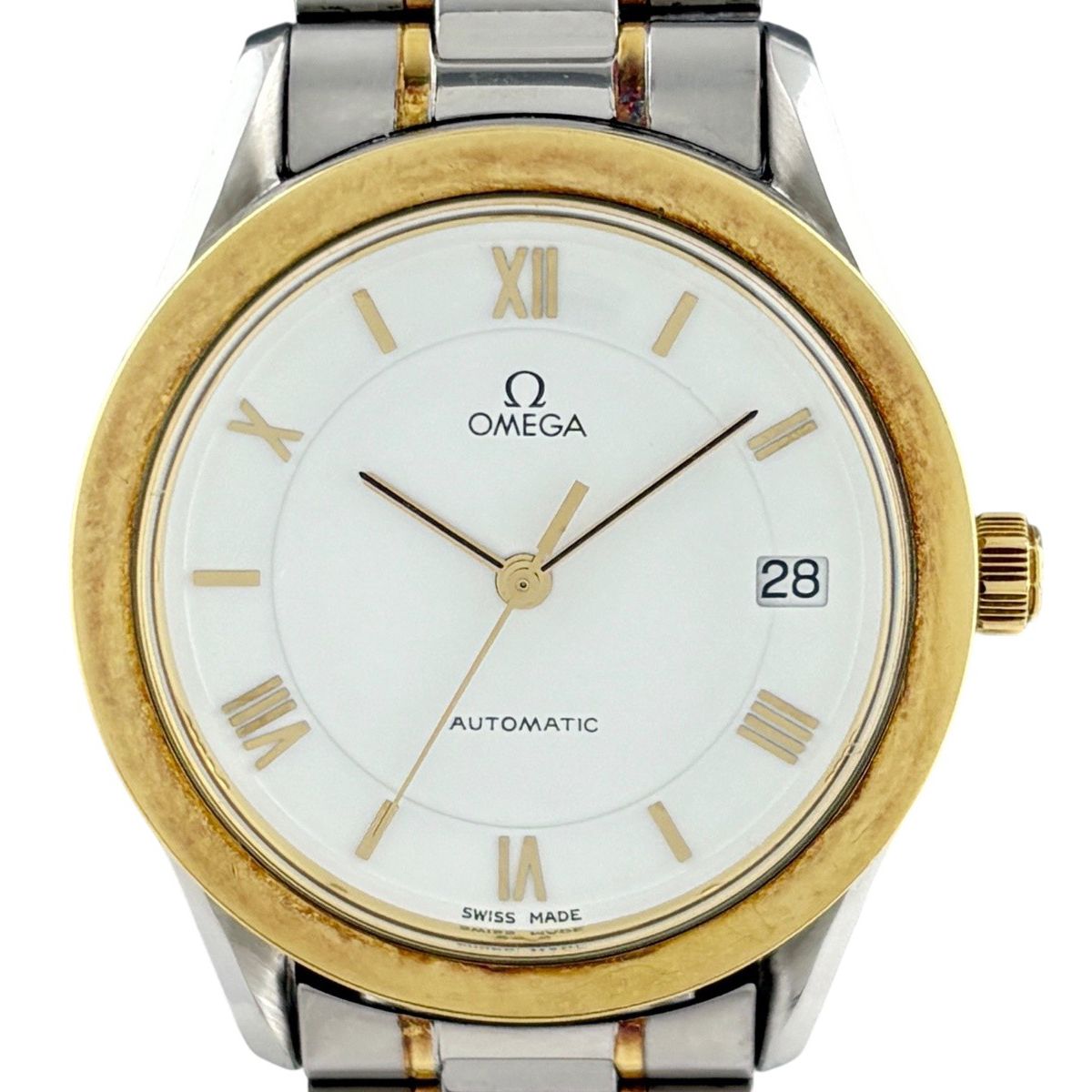 オメガ OMEGA クラシック ヘリテージ 166.0285 腕時計 SS YG 自動巻き ホワイト メンズ 【中古】