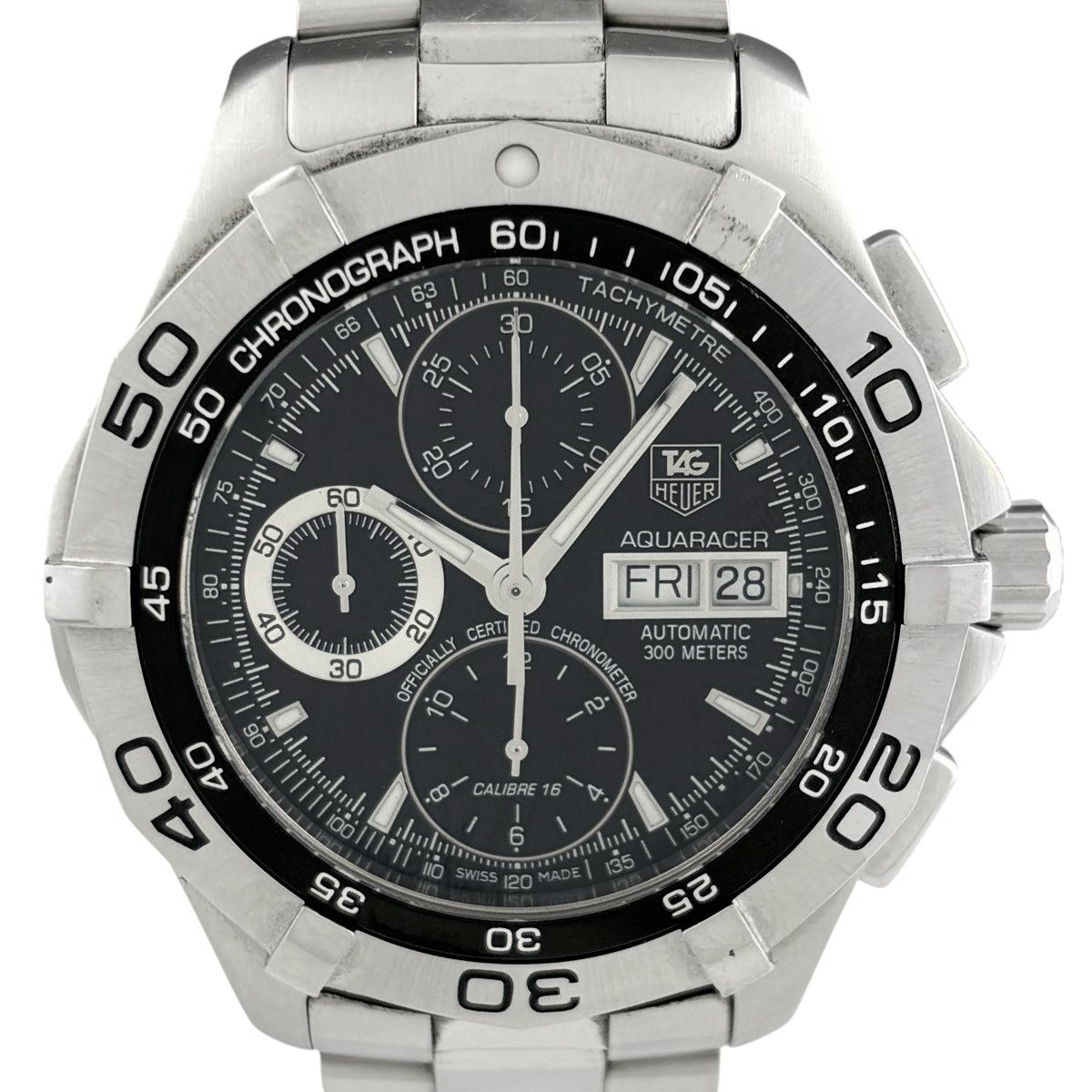 【保証書】タグホイヤー TAG HEUER ニューアクアレーサー CAF5010.BA0815 腕時計 SS 自動巻き ブラック メンズ 【中古】