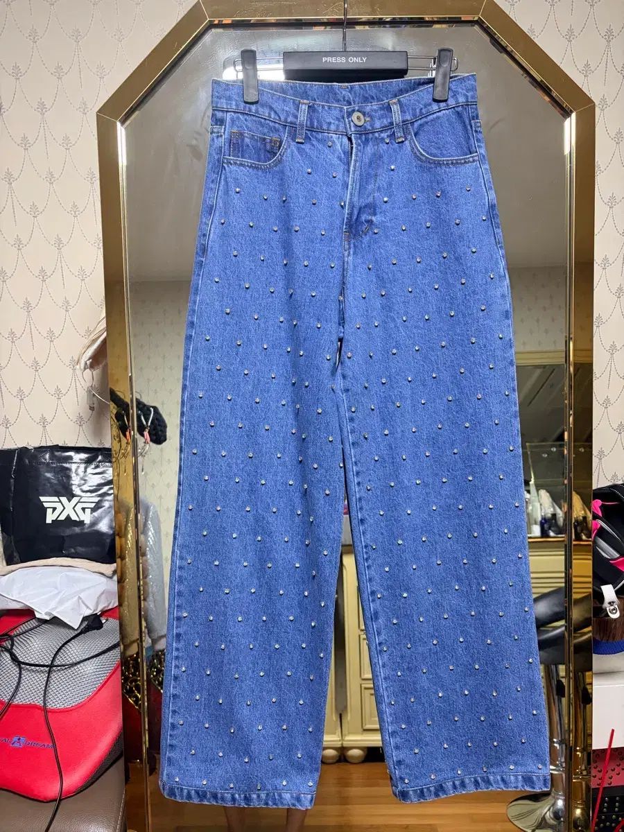プレスオンリーナンバープロジェクトPRESS ONLY キュービック ワイド デニム パンツ