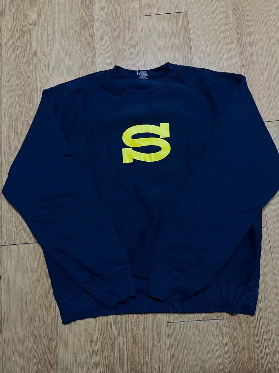 XL STUSSY レターマン クルーネック ネイビー