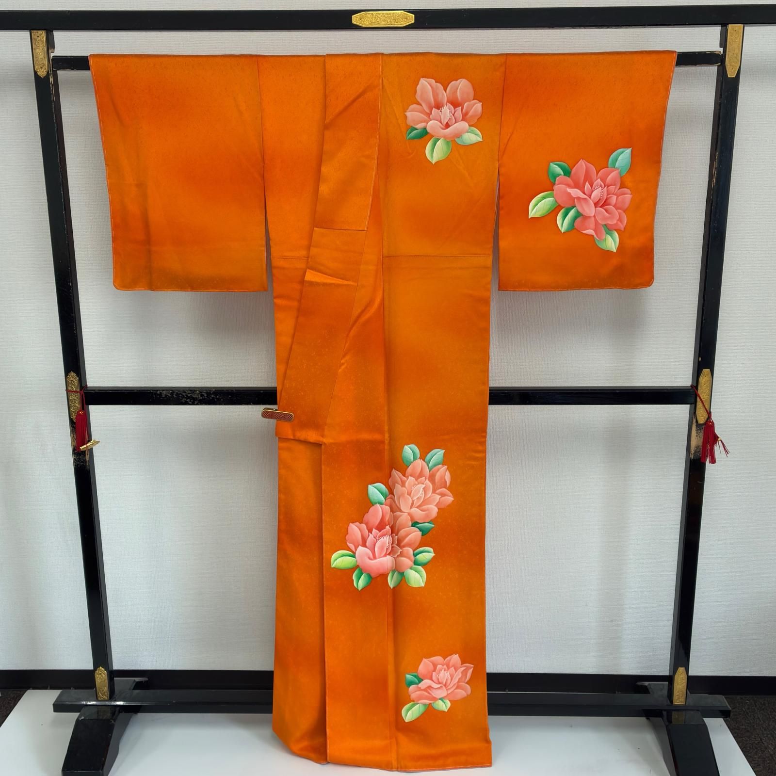 付け下げ 裄68.5 正絹 美しい染めの花 袷 着物 a-508 - メルカリ