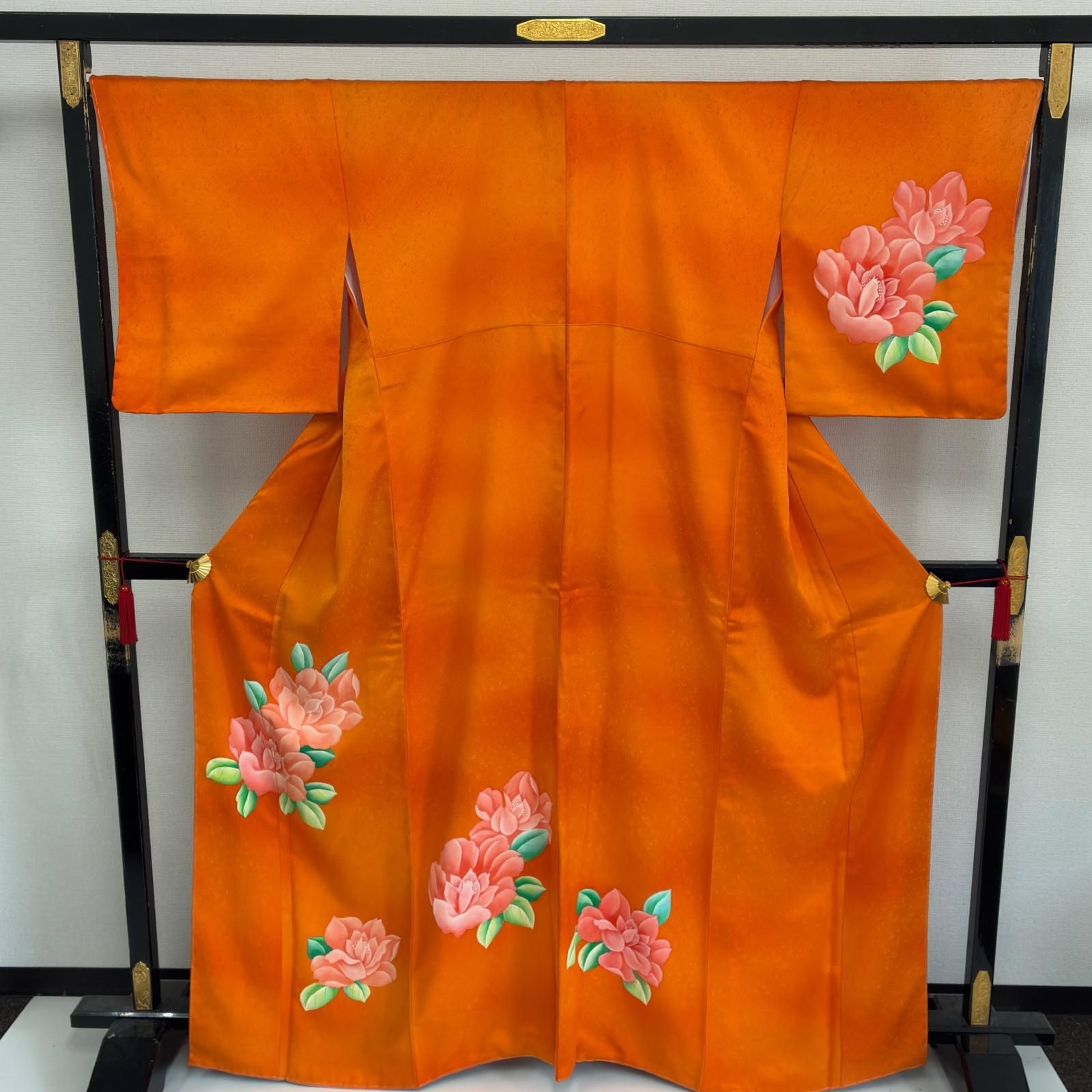 付け下げ 裄68.5 正絹 美しい染めの花 袷 着物 a-508 - メルカリ