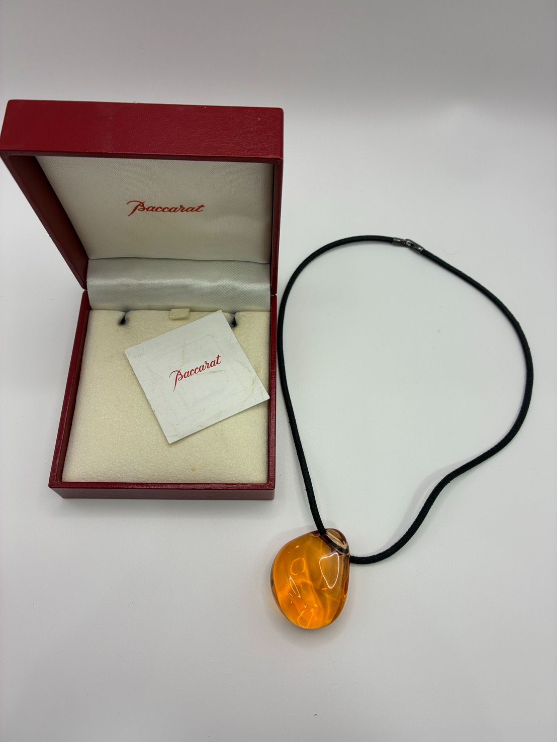 【美品】Baccarat バカラ クリスタル ロングネックレス Ag925 箱付 Baccarat バカラ クリスタル ネックレス 箱付 レディース アクセサリー