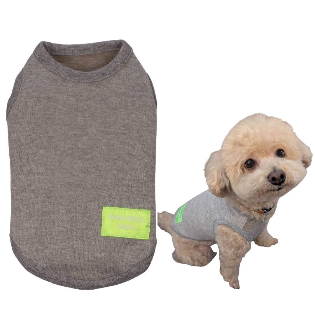[リカバリーウェア for dog] 犬用服リカバリーウェアタンクトップ オーガニックコットン テラヘルツワン WAG WELL TOKYO（グレーL ）