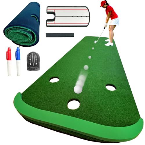 パターマット 【PGAプロ監修】 大型 大きい 1ｍｘ ３ｍ フルセット ７点 練習器具 ゴルフ練習 パット練習 パター練習器具 パター練習マット 人工芝タイプ 静音 ［LINOLUNA］★m 0caa23d6