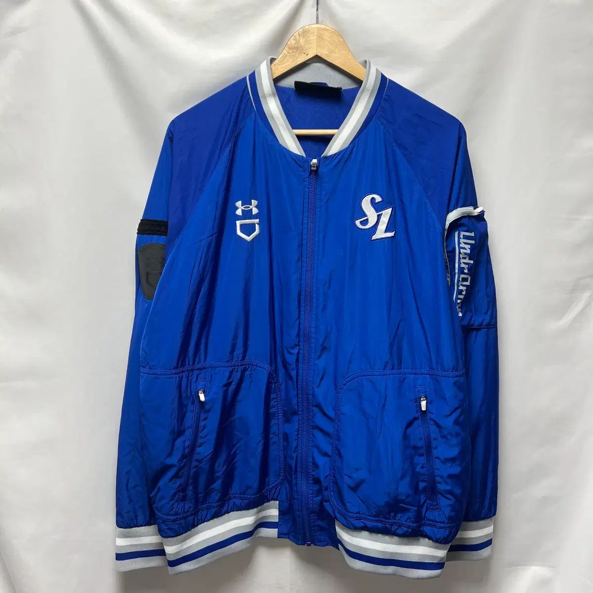 正規品/3XL UNDER ARMOUR アンダーアーマー SAMSUNG サムスンライオンズ 選手用支給用 ブルー 野球 ジャケット アウター