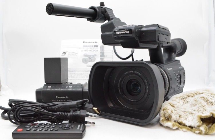 ■【極美品】パナソニック Panasonic AG-AC90A 業務用HDビデオカメラ フルHD 12倍ズーム AC90A 通電時間 102時間