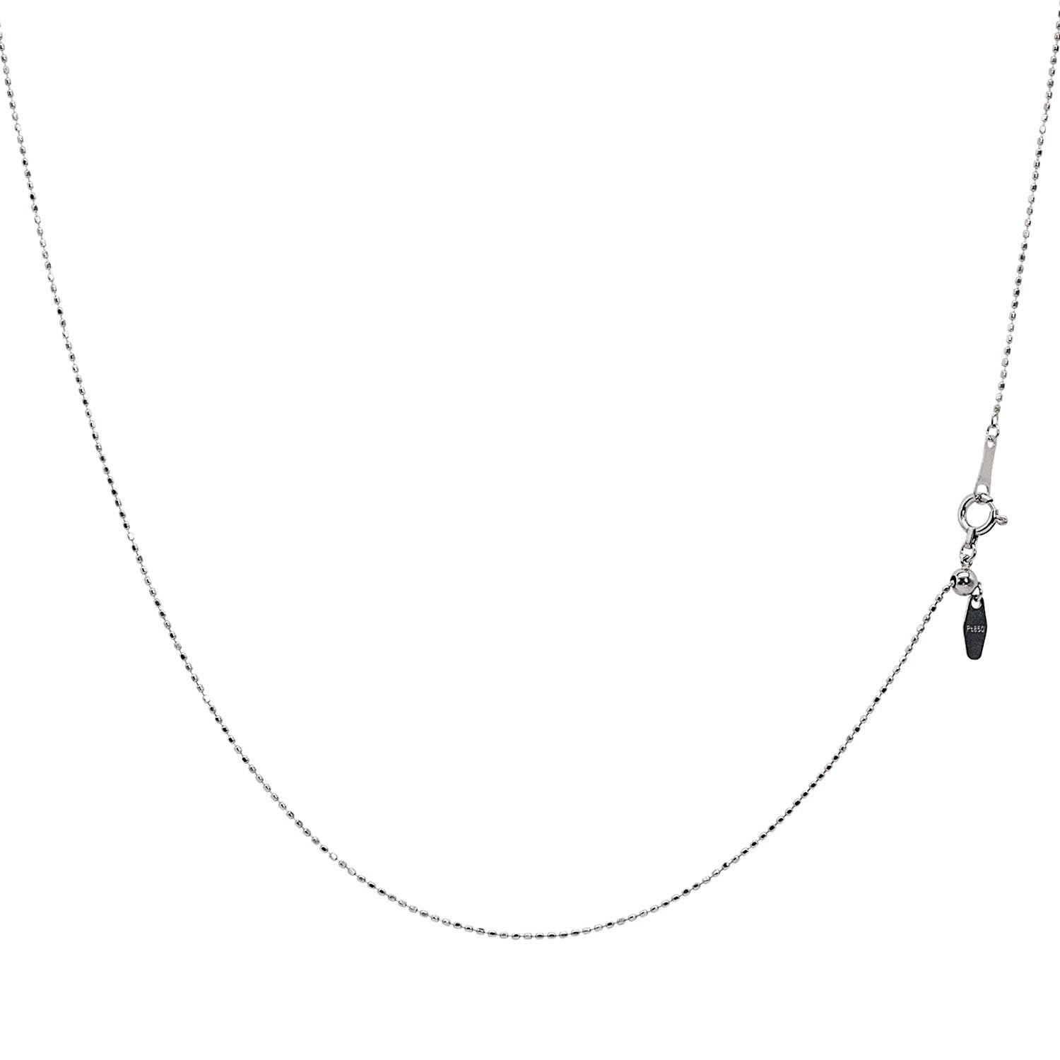 [ララクリスティー] プラチナ チェーン ネックレス Pt850 カットボール 幅 0.8mm 約 1.7g 最長 45cm 長さ調整可能 lc97-0020