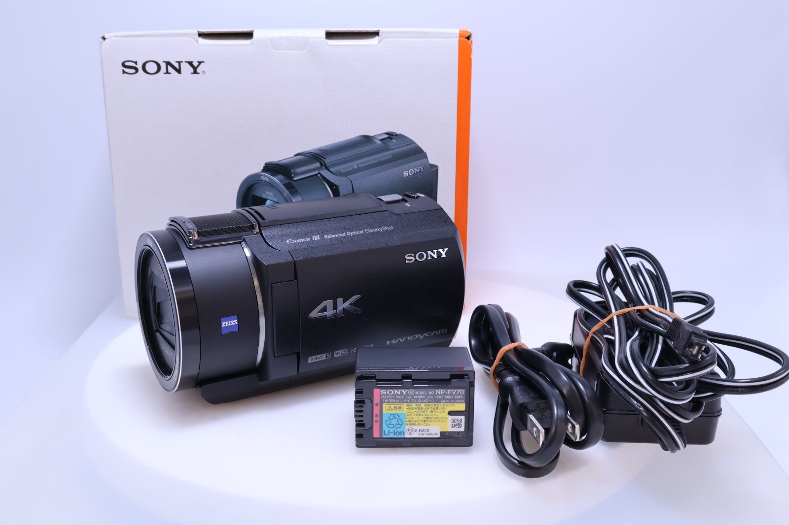 【極美品】SONY FDR-AX45 ブラック 内蔵メモリー64GB 光学ズーム20倍 空間光学手ブレ補正 FDR-AX45 (ソニー) 4K ビデオカメラ Handycam