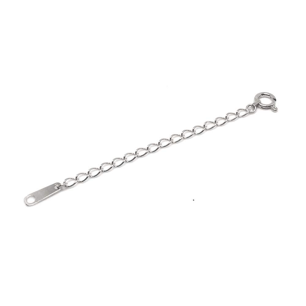 PLUSTER アジャスター ネックレス K10 ホワイトゴールド (5cm 延長 チェーン) 金属アレルギー対応 (ギフトボックスセット)/ レディース メンズ ジュエリー アクセサリー 誕生日