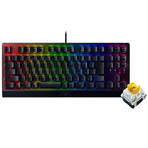 Razer ゲーミングキーボード テンキーレス メカニカルキーボード BlackWidow V3 Tenkeyless JP - Yellow Switch メカニカル イエロー軸 クリアハウジング Chroma RGB 高耐久アルミ製トップ 11f375cf