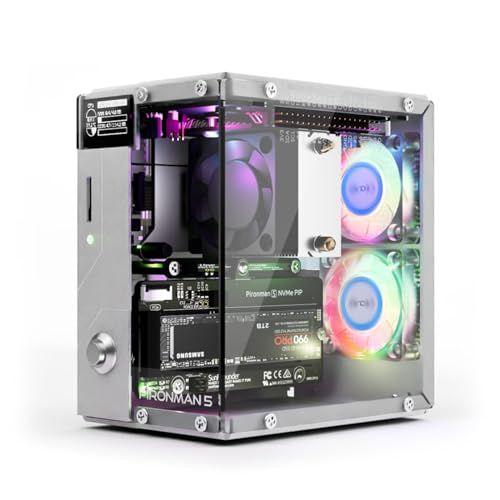 Pironman 5 NVMe M.2 SSD対応 Mini PCケース Raspberry Pi 5用 PCIe 2.0/3.0対応、Hailo-8L 対応、AIエージェント OpenClaw、タワークーラー＋デュアルRGBファン、0.96 d9c6efc2