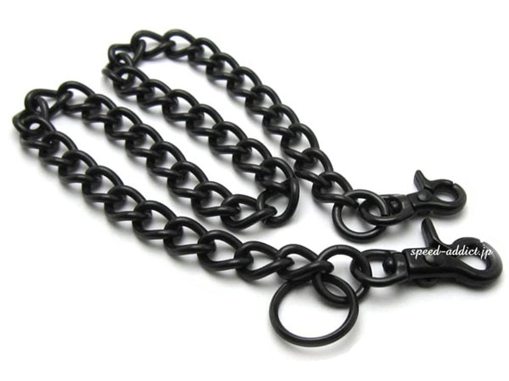 真鍮無垢（鋳物）DOUBLE CLIP WALLET CHAIN 喜平（BRASSブラス無垢イモノダブルクリップウォレットチェーン喜平）ダール艶消し BLACK