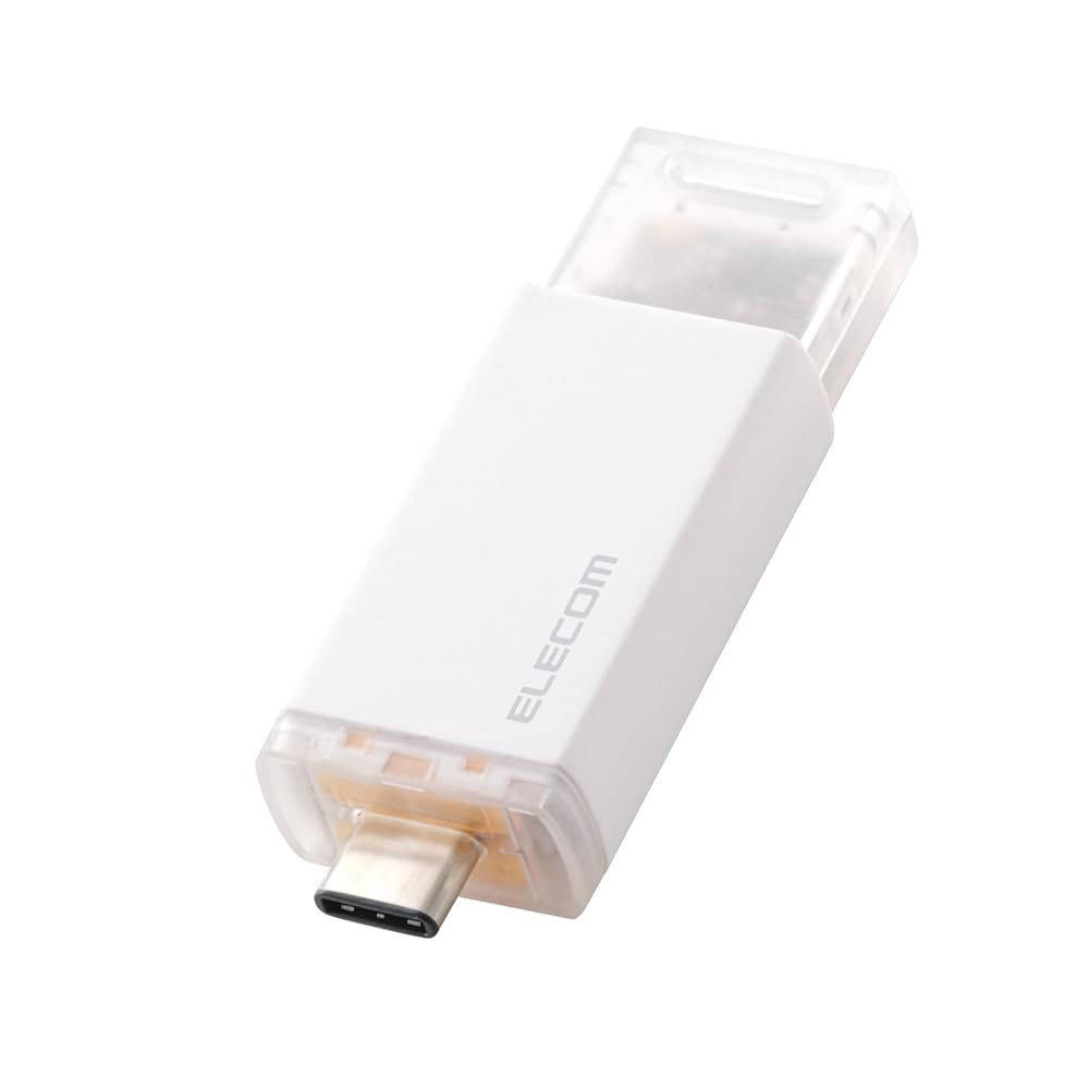 エレコム 外付けSSD USB10Gbps対応 ノック式 自動シャッター コネクタ保護 Type-C