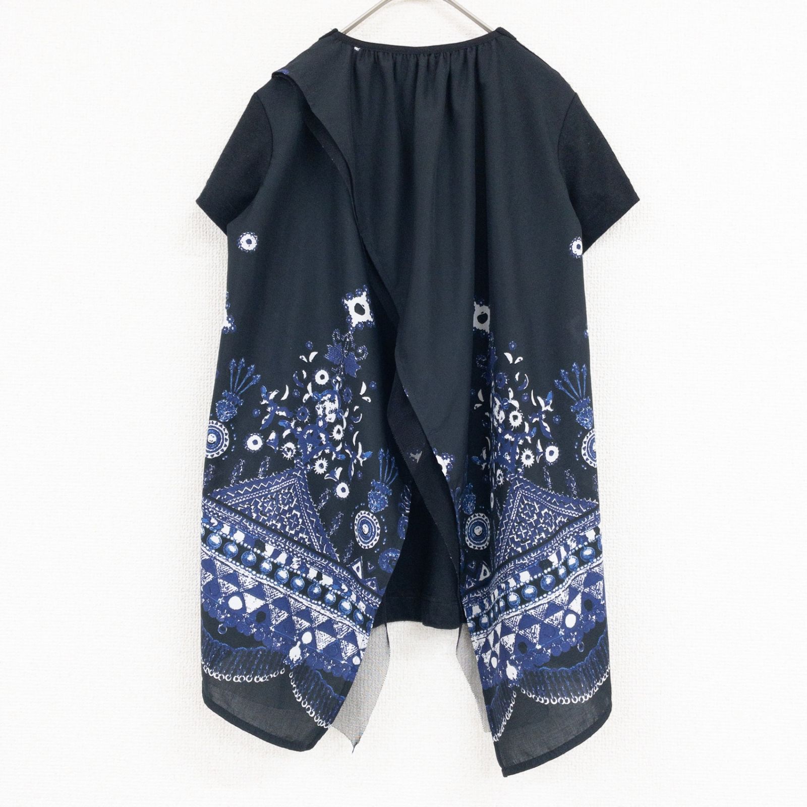 sacai サカイ カットソー Tシャツ 異素材切り替え バンダナ柄
