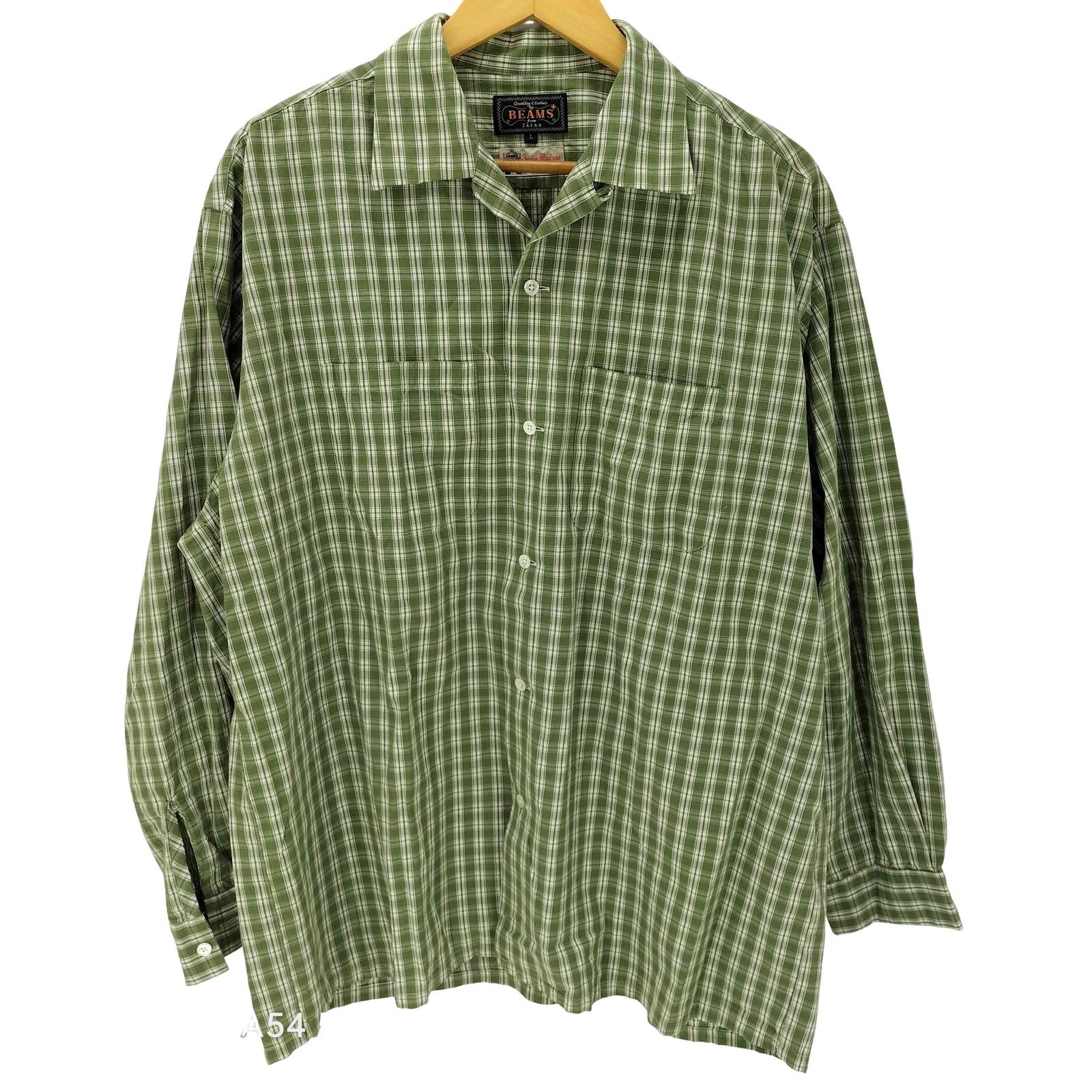 ビームスプラス BEAMS＋ 26SS Open Collar 80/2 Madras L/S 開襟 オープンカラー マドラス チェック シャツ メンズ JPN：L
