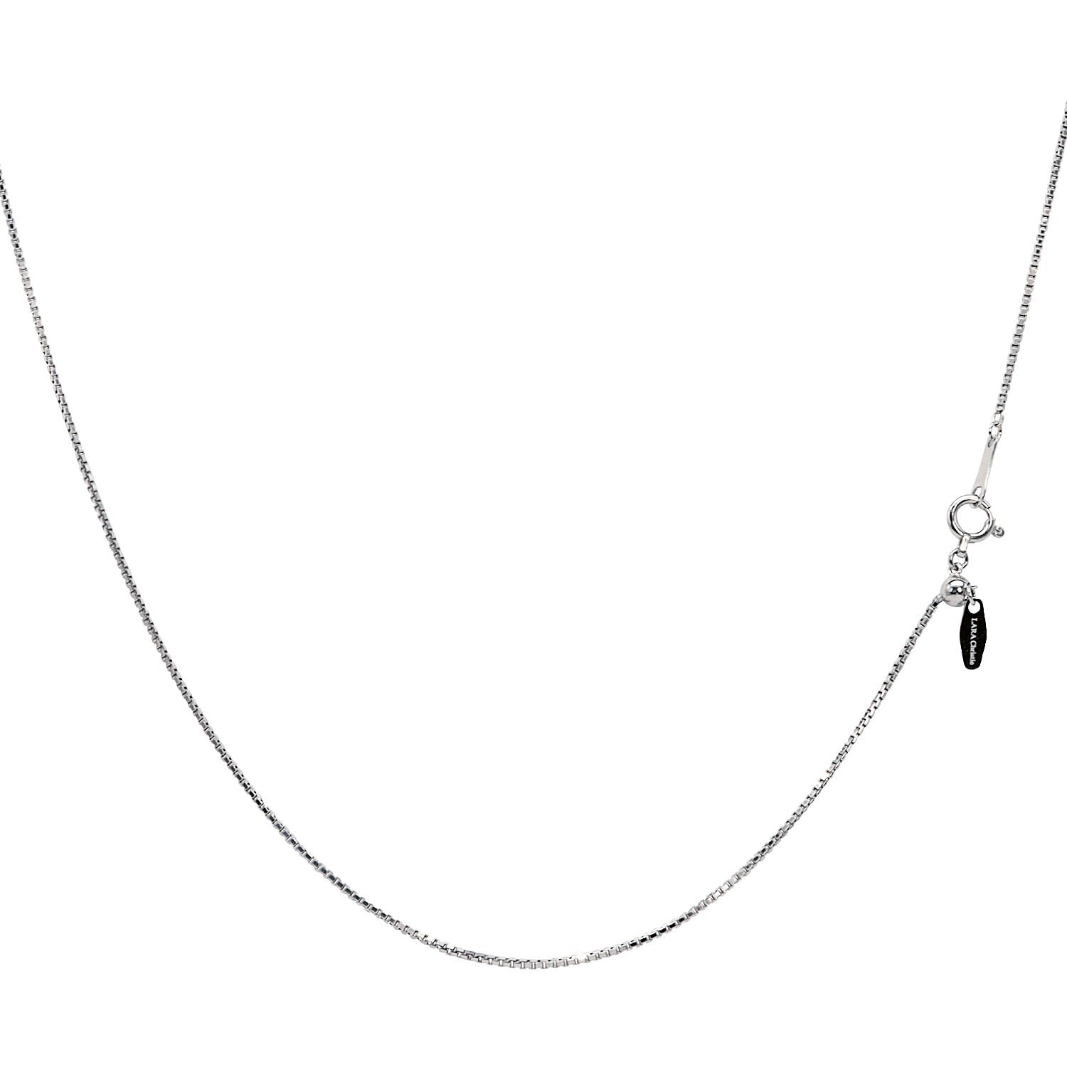 [ララクリスティー] プラチナ チェーン ネックレス Pt850 ベネチアン 幅 0.85mm 約 3.3g 最長 45cm 長さ調【プラチナ 850 幅 0.85mm 約 3.3g 最長 45cm】