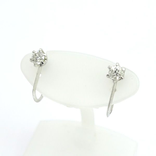 ジュエリーマキ ◆Pt850 D0.15ct 計0.3ct イヤリング 1粒ダイヤ 【イヤリング/ピアス/アクセサリー】 ブランド【中古】