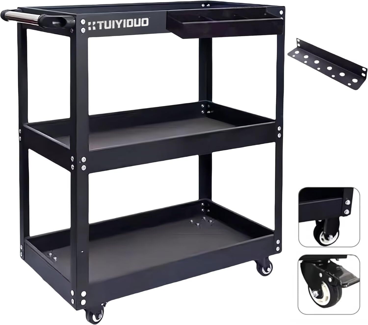 三段 工具カート 耐荷重200kg ツールカート 工具ワゴン ドライバーホルダー キャスター付き DIY ガレージ 工具台車 360° 可動式 工具収納 運搬 厚み 作業 ガレージ 倉庫 修理工場用 ツールボックス日本語説明書付き キットを含 8a1619bb
