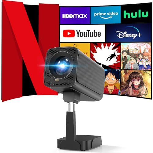 【Netflix公式ライセンス＆最新Android TV搭載】プロジェクター 天井投影 25000LM 電動フォーカス＆自動台形補正フルHD1080P 4K対応 プロジェクター家庭用 高輝度 軽量 スマホ/パソコン/PS機/DVD接続可 スタ e8954aa0
