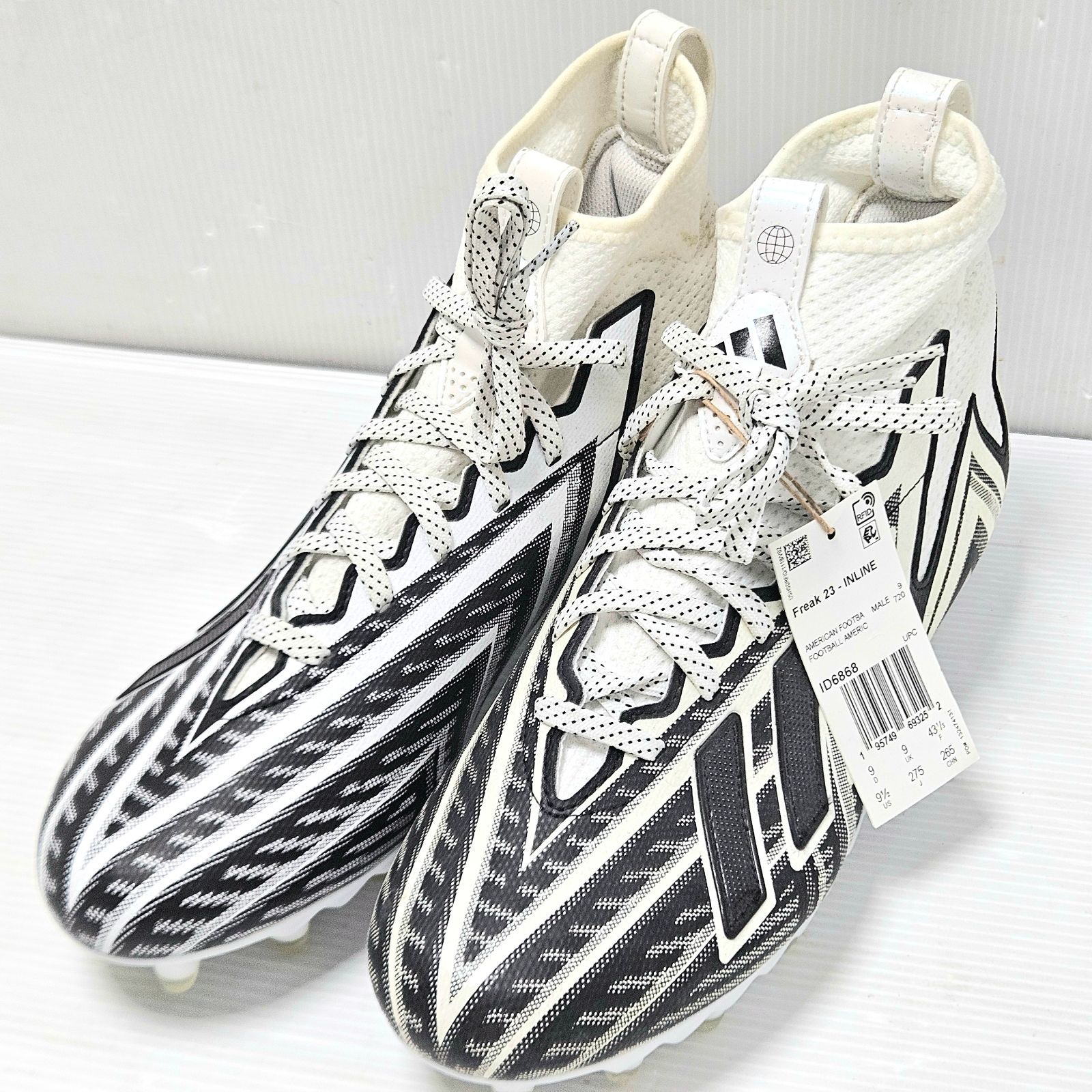 【未使用】adidas Freak 23 INLINE ID6868 27.5cm US9.5 アメフト スパイク 白黒 タグ付