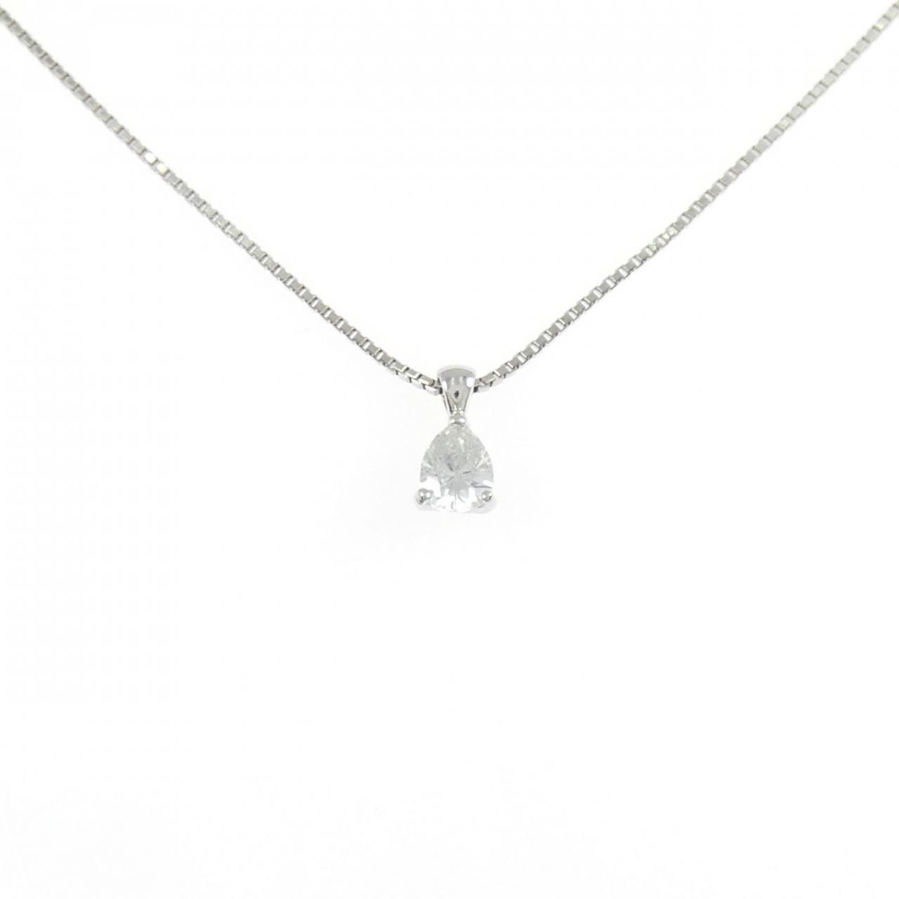 K18WG/PT850 ダイヤモンド ネックレス 0.24CT
