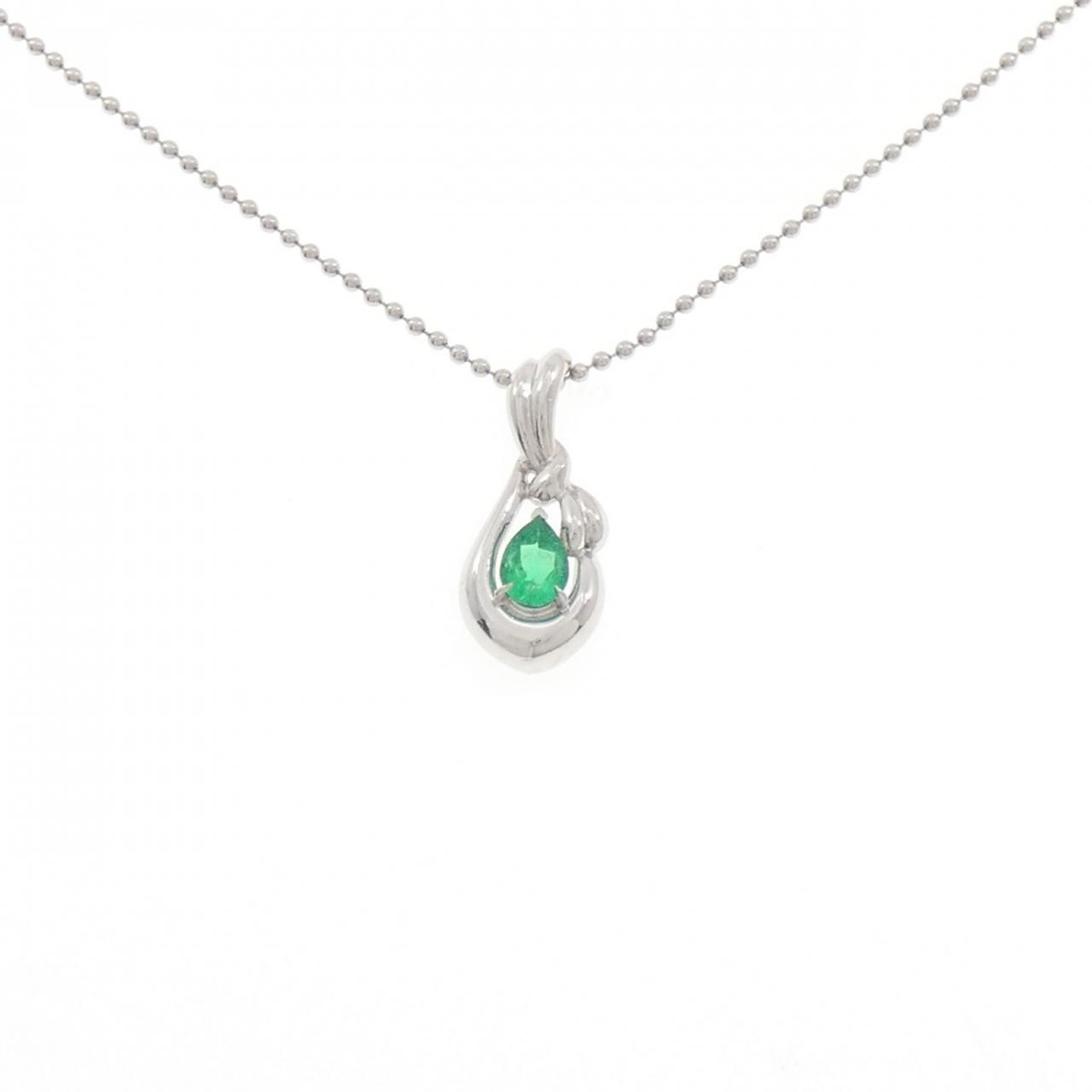 PT900/PT850 エメラルド ネックレス 0.49CT