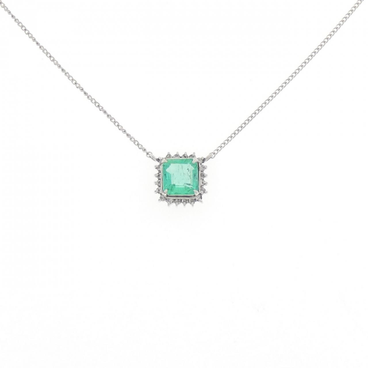 PT850 エメラルド ネックレス 0.70CT