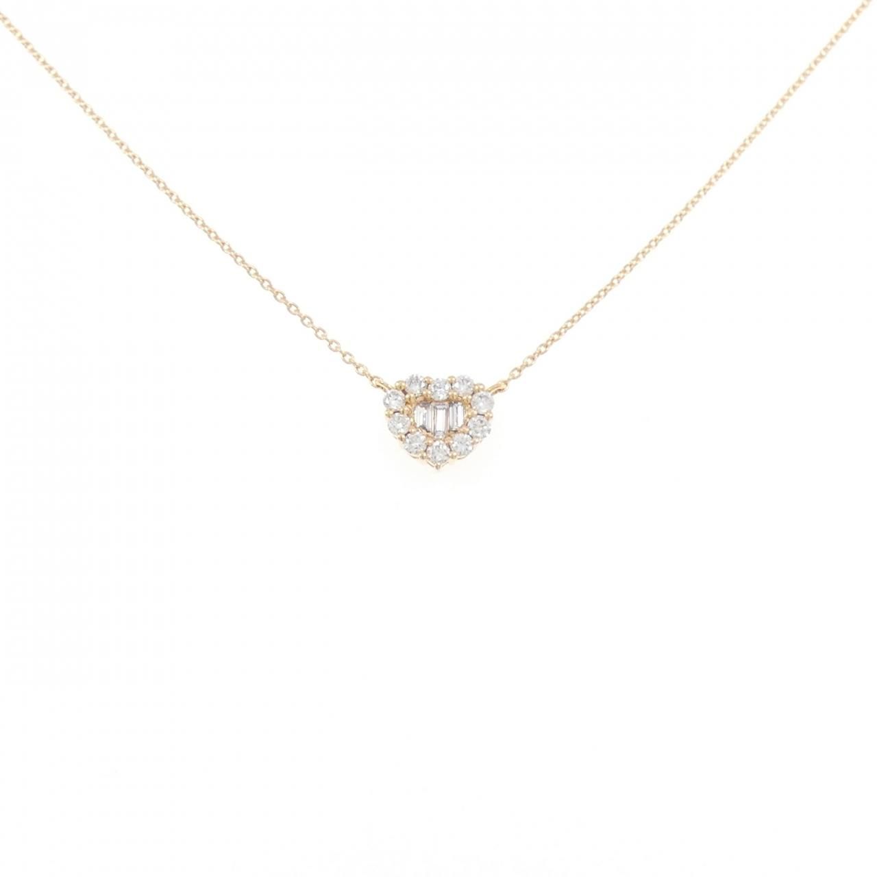 K18PG ハート ダイヤモンド ネックレス 0.31CT