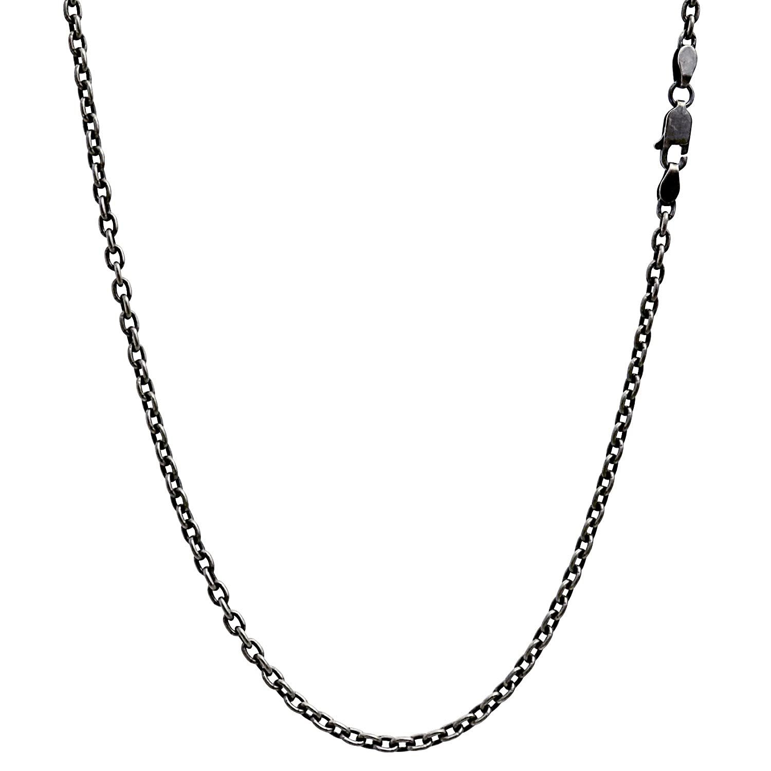 [シアーズ] あずき 燻し チェーン ネックレス シルバー sv 925 幅 2.8mm 60cm【シルバー925 幅 2.8mm 60cm】