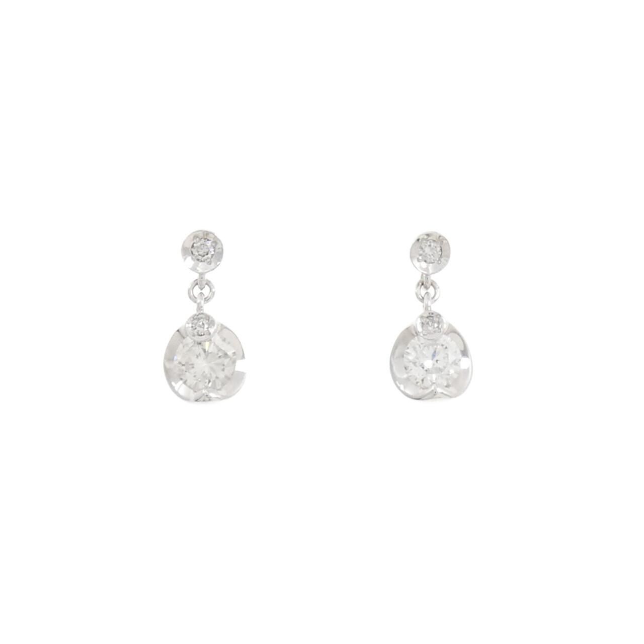 K18WG ダイヤモンド ピアス 0.434CT