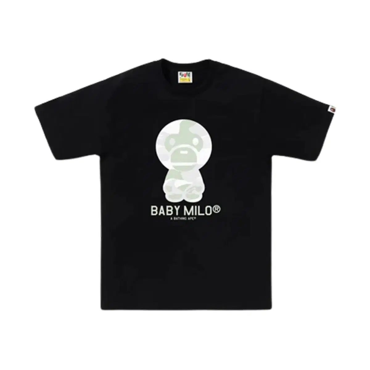 A BATHING APE アベイシングエイプ シティ カモフラージュ ベイビー マイロ 半袖 Tシャツ ブラック 夜光 グロー