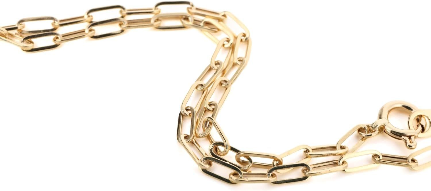 18金 ネックレス Hクリップチェーン 50cm 幅1.9mm メンズ レディース アクセサリー 中空 アズキ あずき 小豆 ネックレスチェーン ジュエリー