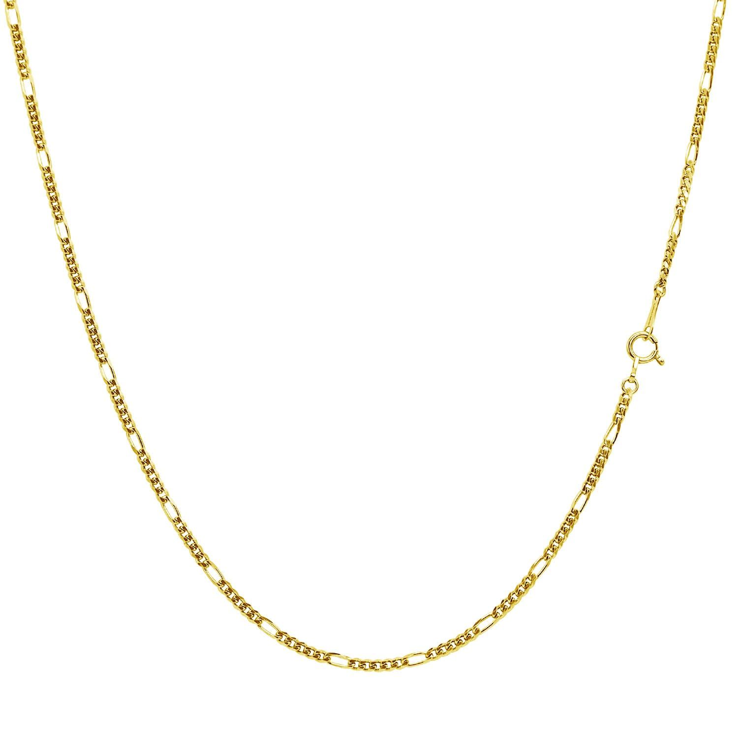 [ララクリスティー] ネックレス チェーン フィガロ K18 ゴールド 線径0.6φ 幅2mm 長さ 45cm lc97-0042-yg-45【45.0 センチメートル コンテンポラリー】