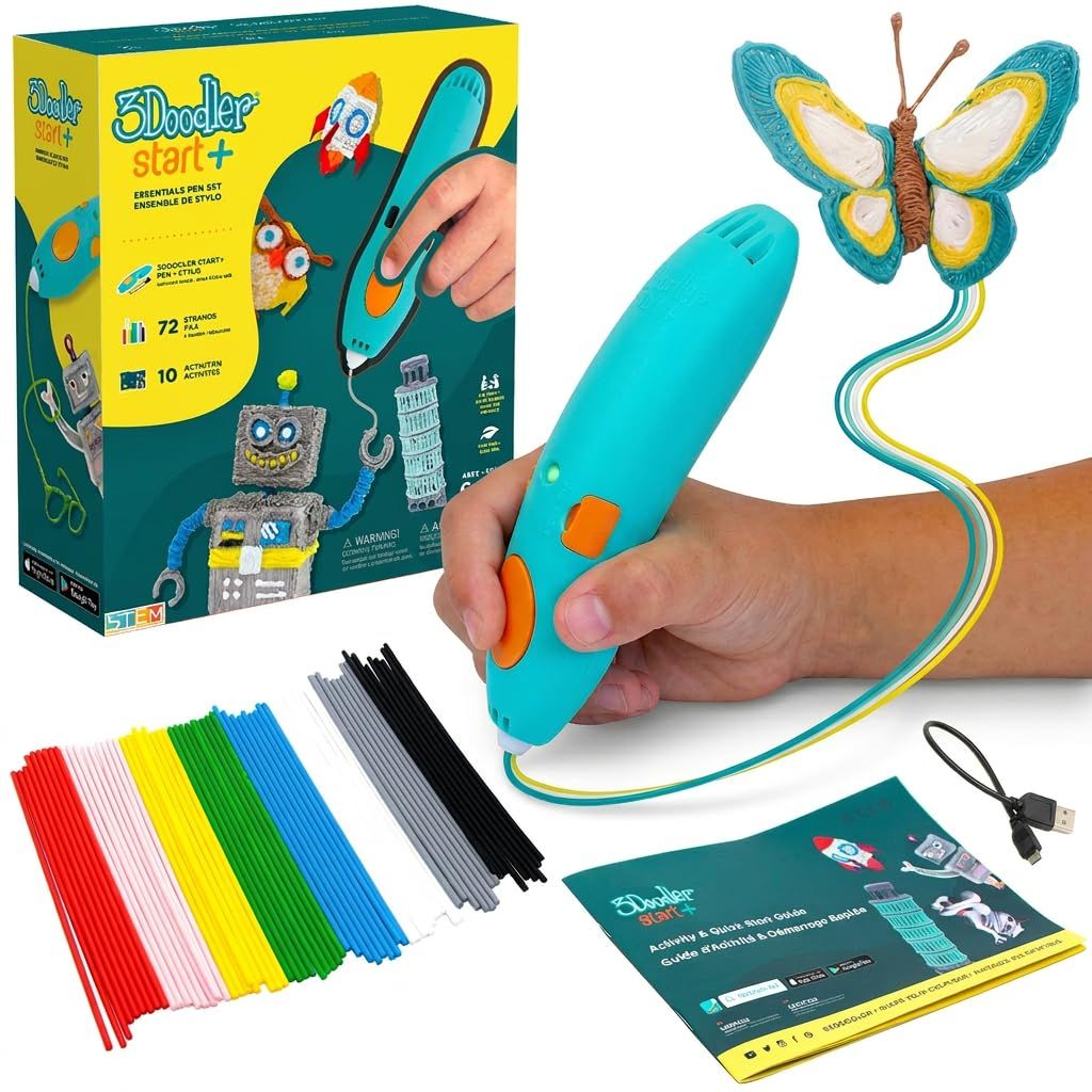 【公式】3Doodler Start+ 3dペン 知育玩具 セット 火傷しない低温設計 3Dアート おもちゃ 誕生日 プレゼント 女の子 男の子 6歳 7歳 8歳 9歳 10歳 小学生 工作 キット STEM 教育 【正規品】送料無料 48335b5f