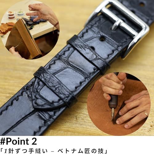 MODIGI コンパチブル Apple Watch用 ベルト 腹革クロコダイル 本革 のバンド ハンドメイド 40/41/42/44/45/46/49 mm Series 3-11・SE 1/2/3・Ultra 1/2/3 対応 Zermat 3489e499 MODIGI コンパチブル Apple Watch用 ベルト 腹革クロコダイル 本革 のバンド ハンドメイド 40/41/42/44/45/46/49 mm Series 3-11・SE 1/2/3・Ultra 1/2/3 対応 Zermat 3489e499
