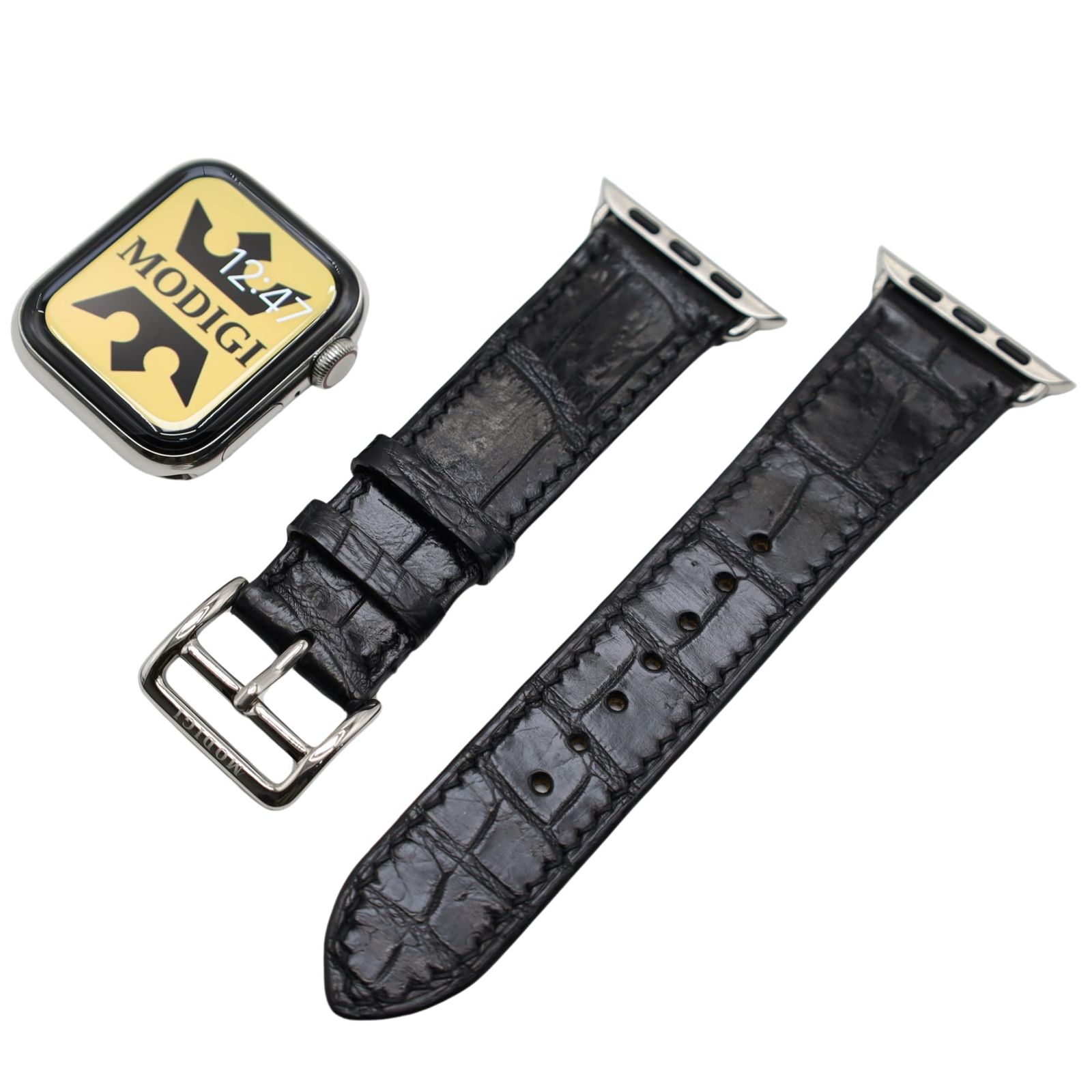 MODIGI コンパチブル Apple Watch用 ベルト 腹革クロコダイル 本革 のバンド ハンドメイド 40/41/42/44/45/46/49 mm Series 3-11・SE 1/2/3・Ultra 1/2/3 対応 Zermat 3489e499 MODIGI コンパチブル Apple Watch用 ベルト 腹革クロコダイル 本革 のバンド ハンドメイド 40/41/42/44/45/46/49 mm Series 3-11・SE 1/2/3・Ultra 1/2/3 対応 Zermat 3489e499