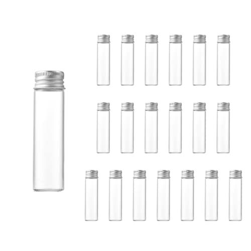 Charmoon 小瓶 透明 ガラス ミニボトル 蓋付き 密閉 小物 液体 保存 20個 セット (20ml, シルバー) (× 6)送料無料 f0a2818b Charmoon 小瓶 透明 ガラス ミニボトル 蓋付き 密閉 小物 液体 保存 20個 セット (20ml, シルバー) (× 6)送料無料 f0a2818b