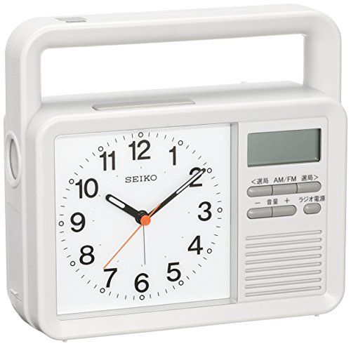 セイコークロック(Seiko Clock) セイコー クロック 目覚まし時計 防災クロック アナログ 手回し充電 ラジオ LED懐中電灯 非常用ブザー 携帯電話充電 薄グレー KR885N SEIKO送料無料 db6d1cf9