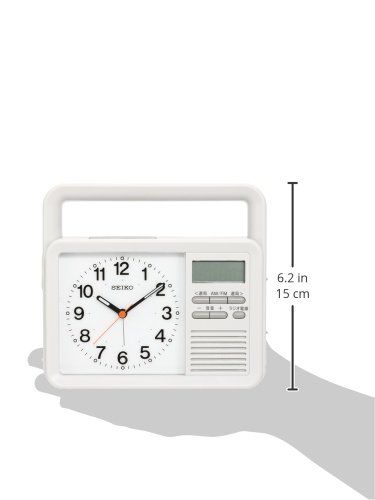 セイコークロック(Seiko Clock) セイコー クロック 目覚まし時計 防災クロック アナログ 手回し充電 ラジオ LED懐中電灯 非常用ブザー 携帯電話充電 薄グレー KR885N SEIKO送料無料 db6d1cf9